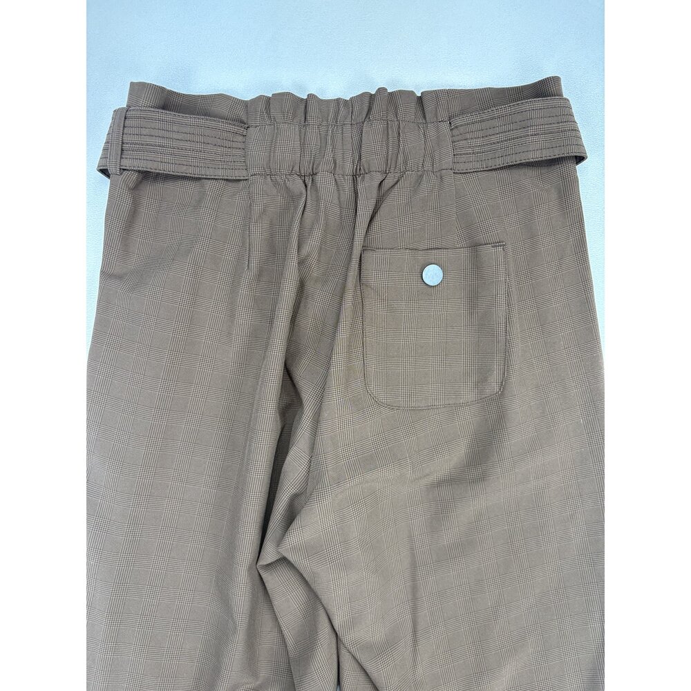 Athleta Paperbag Belted Pleated Trousers Size 0 Brown - Picture 7 of 13